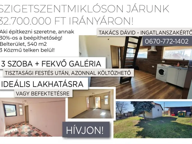 Eladó ház Szigetszentmiklós 55 nm