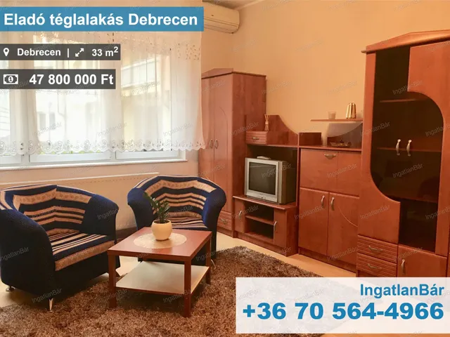 Eladó lakás Debrecen 33 nm