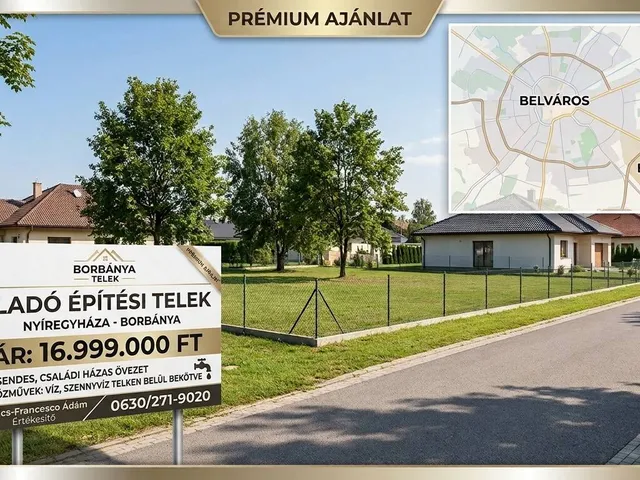 Eladó telek Nyíregyháza 600 nm