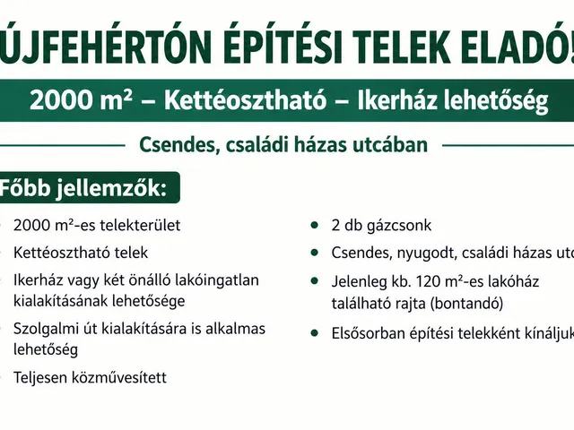 Eladó telek Újfehértó 2000 nm