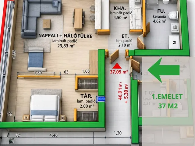 Eladó lakás Debrecen 37 nm