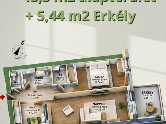 Eladó lakás Debrecen 45 nm