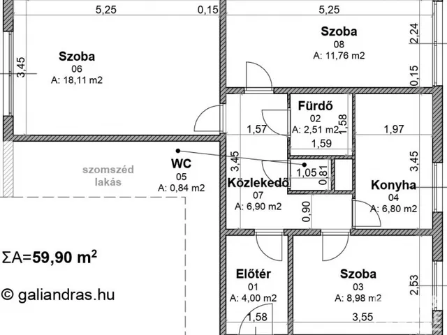Eladó lakás Szeged, Makkosház 60 nm