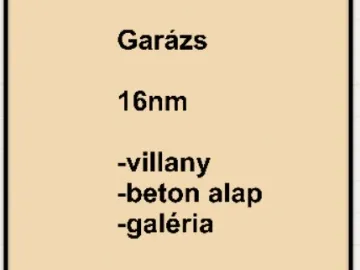 Eladó garázs Szeged, Tarján 16 nm