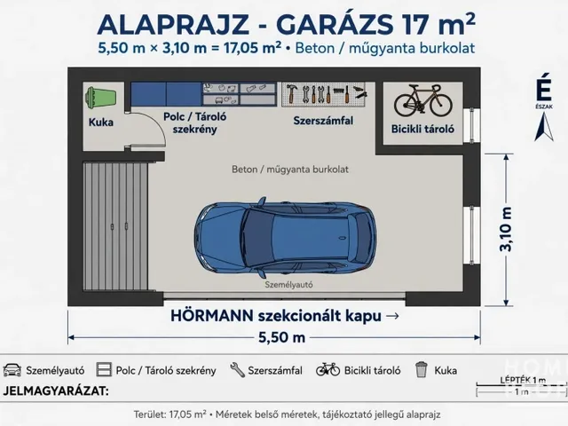 Eladó garázs Szeged 17 nm