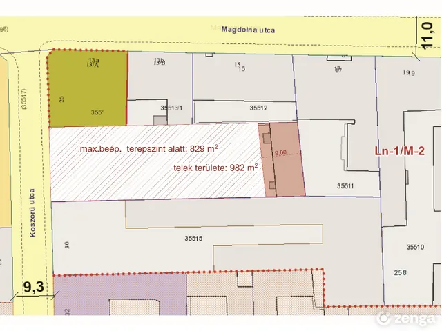 Eladó telek Budapest VIII. kerület, Magdolnanegyed, Koszorú utca 28. 982 nm