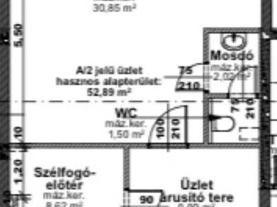 Kiadó kereskedelmi és ipari ingatlan Budapest IV. kerület 53 nm