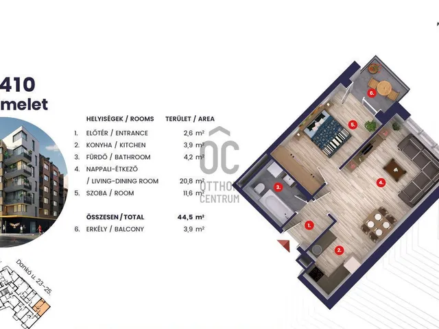 Eladó lakás Budapest VIII. kerület 44 nm