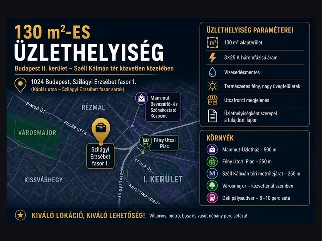 Eladó kereskedelmi és ipari ingatlan Budapest II. kerület 130 nm