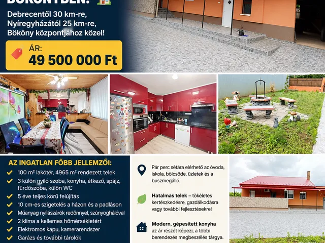 Eladó ház Bököny 100 nm
