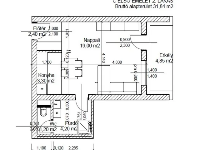 Eladó lakás Bicske, Csákvári út 14. 30 nm