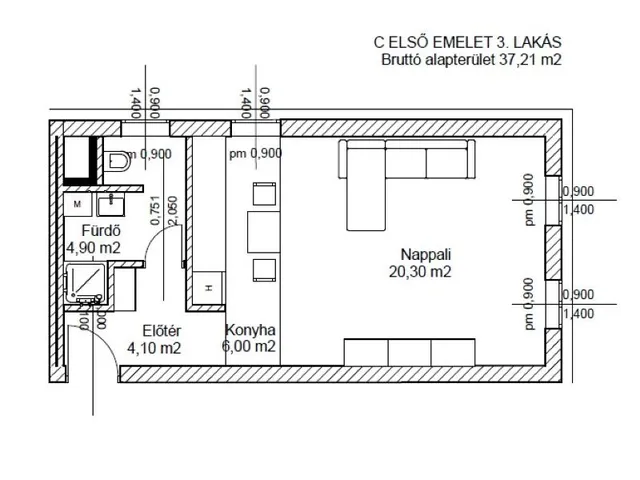 Eladó lakás Bicske, Csákvári út 14. 35 nm