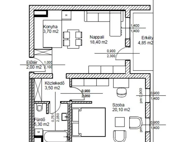 Eladó lakás Bicske, Csákvári út 14. 49 nm