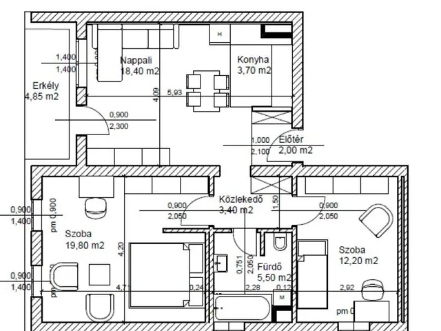 Eladó lakás Bicske, Csákvári út 14. 65 nm