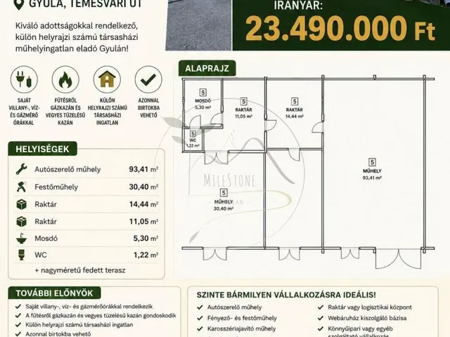 Eladó kereskedelmi és ipari ingatlan Gyula, Újvári 156 nm