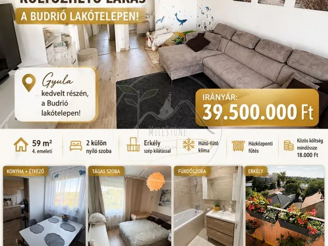 Eladó lakás Gyula 59 nm