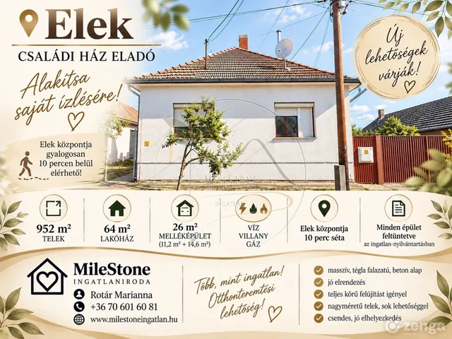 Eladó ház Elek 64 nm