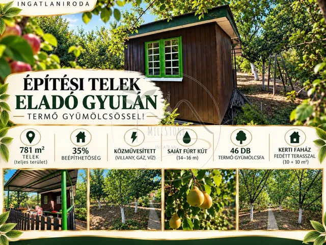 Eladó telek Gyula, Újvári 781 nm