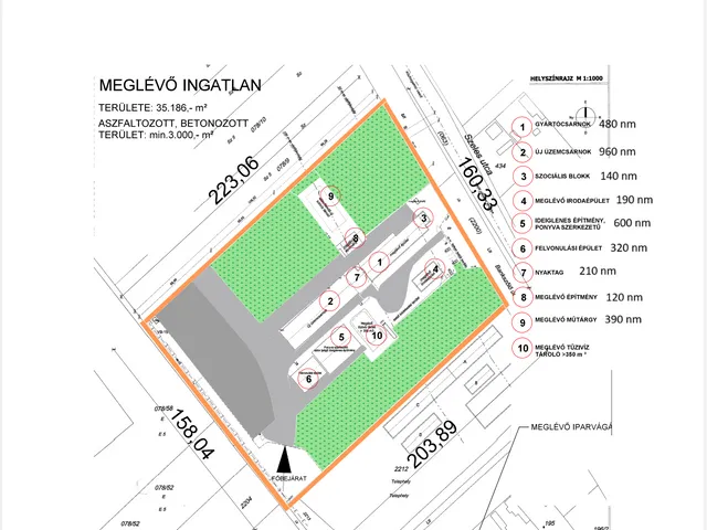 Kiadó kereskedelmi és ipari ingatlan Táborfalva, Bankszőlő utca 6. 3500 nm