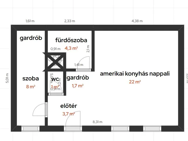 Eladó lakás Budapest VII. kerület, Belső-Erzsébetváros 41 nm