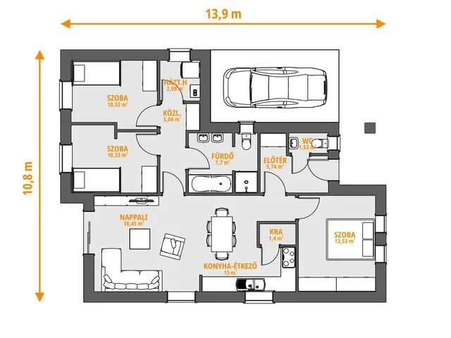 Eladó ház Kunszállás 90 nm
