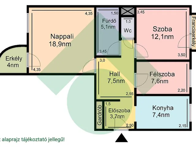 Eladó lakás Budapest IV. kerület, Káposztásmegyer 65 nm