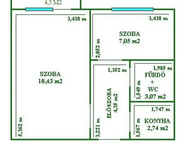 Eladó lakás Budapest XV. kerület, Újpalota 35 nm