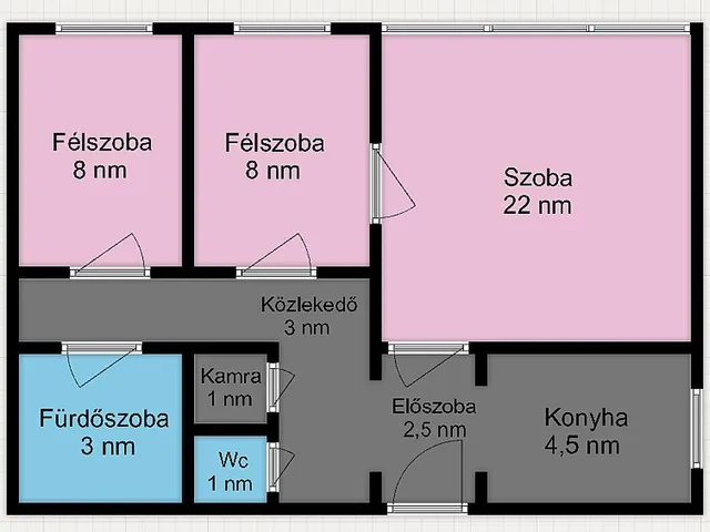 Eladó lakás Budapest IV. kerület, Újpest, Pozsonyi utca 55 nm