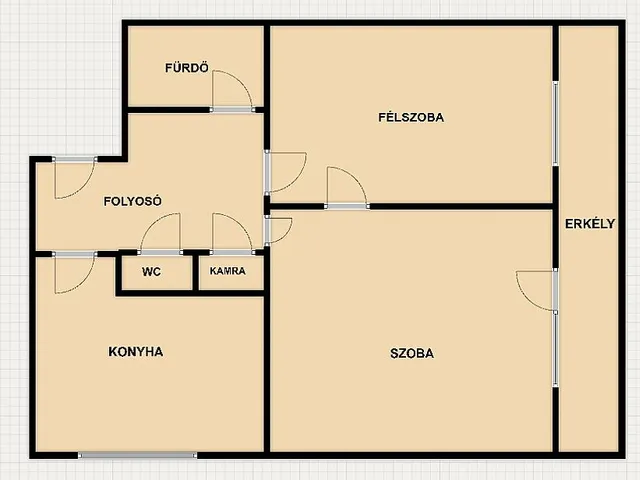 Eladó lakás Budapest III. kerület, Óbuda 55 nm