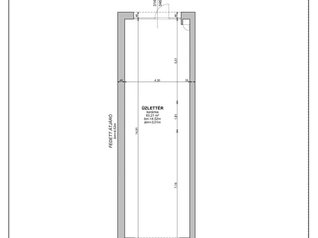 Kiadó kereskedelmi és ipari ingatlan Miskolc 63 nm