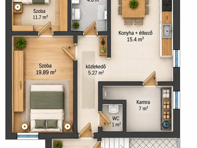 Eladó lakás Hajdúsámson 67 nm