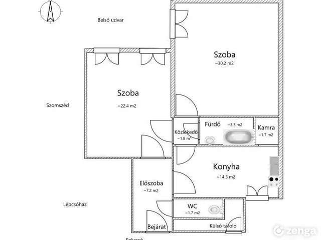 Eladó lakás Budapest VII. kerület, Belső-Erzsébetváros 81 nm