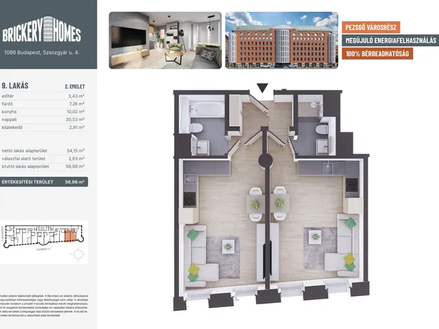 Eladó lakás Budapest VIII. kerület 56 nm