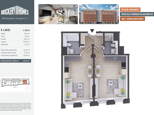 Eladó lakás Budapest VIII. kerület 56 nm