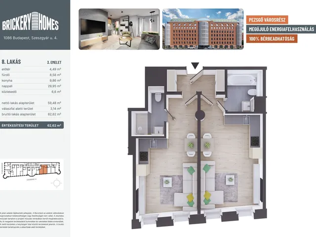 Eladó lakás Budapest VIII. kerület 61 nm