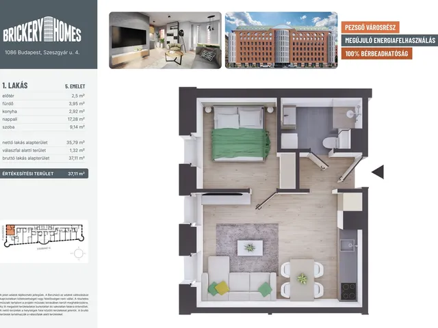 Eladó lakás Budapest VIII. kerület 35 nm