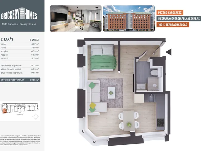 Eladó lakás Budapest VIII. kerület 35 nm