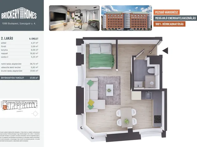 Eladó lakás Budapest VIII. kerület 35 nm