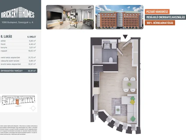 Eladó lakás Budapest VIII. kerület 33 nm