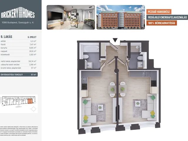 Eladó lakás Budapest VIII. kerület 56 nm