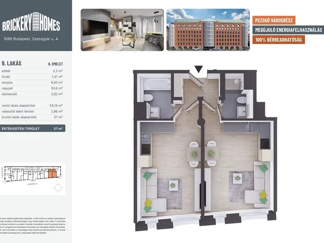 Eladó lakás Budapest VIII. kerület 56 nm