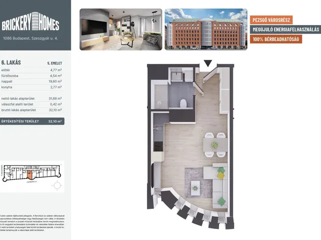 Eladó lakás Budapest VIII. kerület, Józsefváros 32 nm