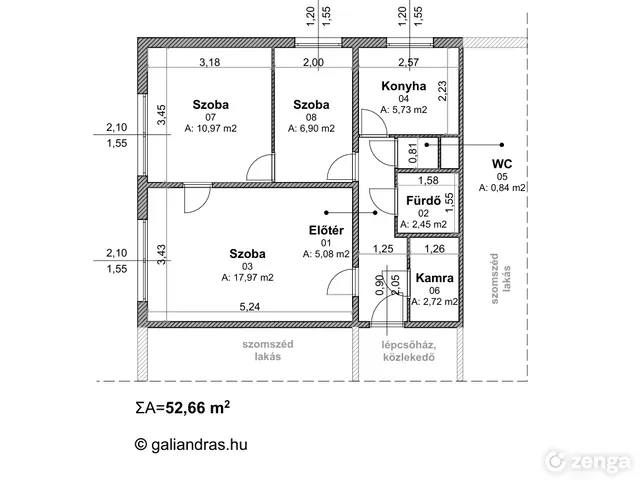 Eladó lakás Debrecen, Kandia 53 nm