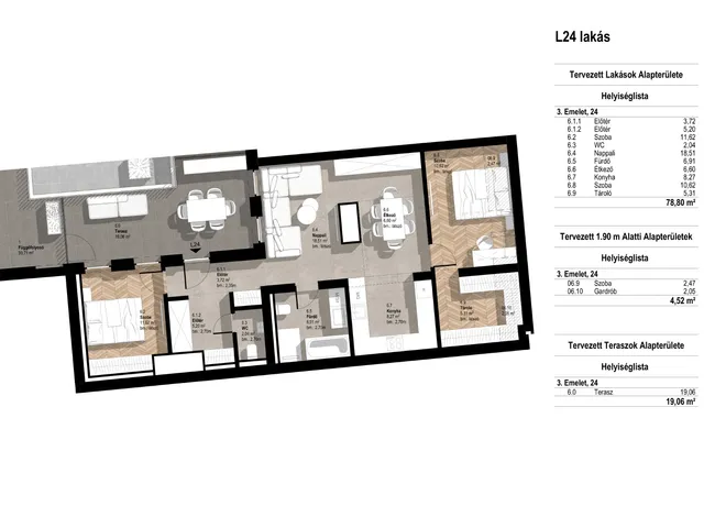 Eladó lakás Budapest VI. kerület 79 nm