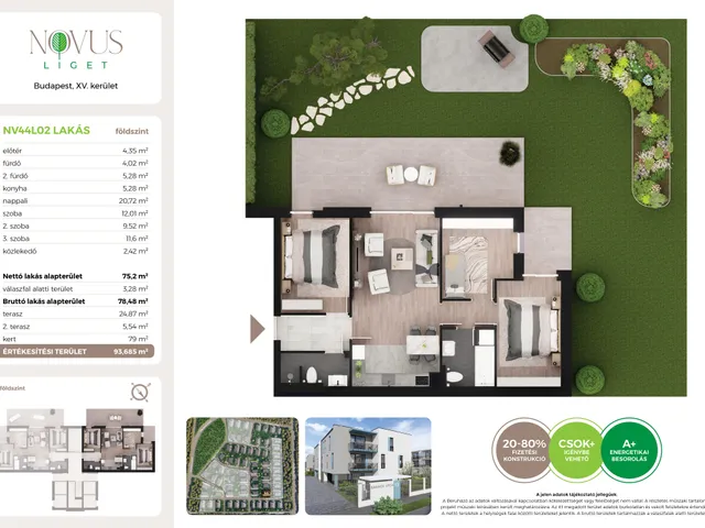 Eladó lakás Budapest XV. kerület 75 nm