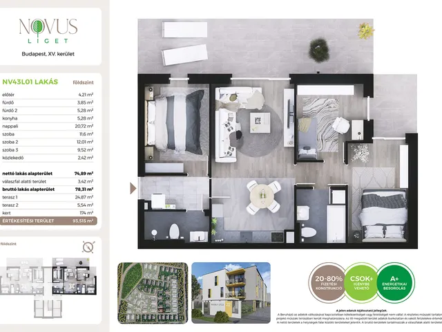 Eladó lakás Budapest XV. kerület 75 nm