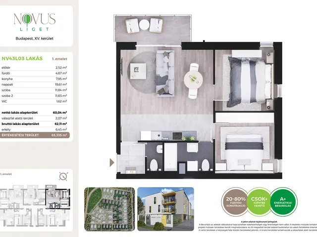 Eladó lakás Budapest XV. kerület 60 nm