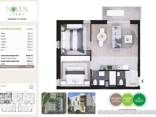 Eladó lakás Budapest XV. kerület 60 nm