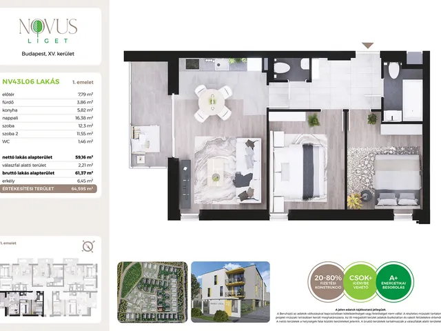 Eladó lakás Budapest XV. kerület 59 nm