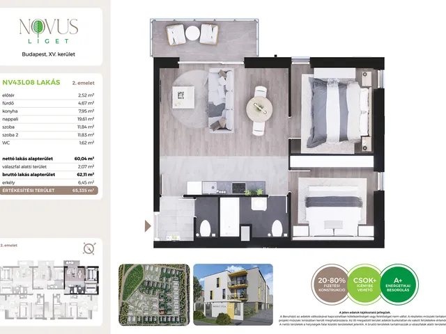 Eladó lakás Budapest XV. kerület, Kékszilva utca 2. 60 nm